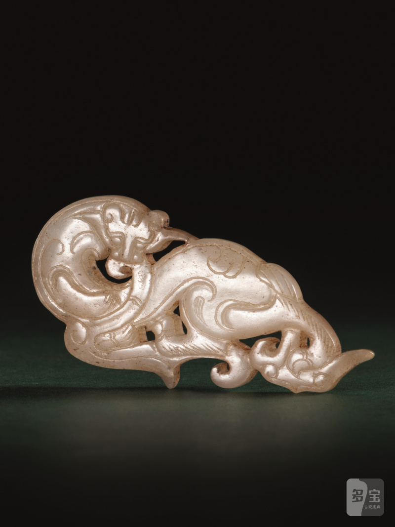 明 白玉龙形珮